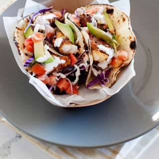 Battered Fish Tacos with Baja Slaw