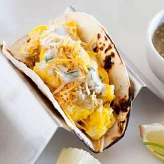 Scrambled Egg Tacos with Cheese & Salsa