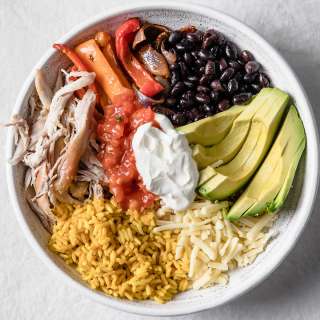Chicken Fajita Bowls with Rotisserie Chicken