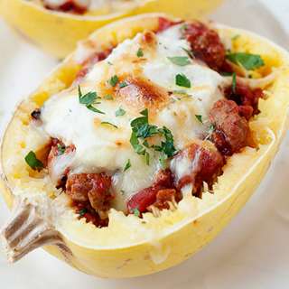 Spaghetti Squash Lasagna Boats
