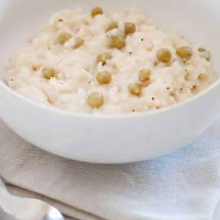 Pea and Parmesan Risotto in the Oven