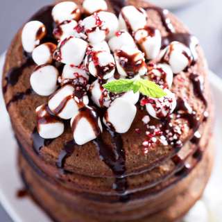 Fluffy Hot Chocolate Pancakes