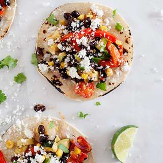 Roasted Veggie Tacos with Black Beans