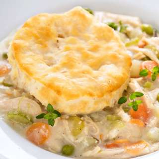 Crustless Chicken Pot Pie (with Biscuits)