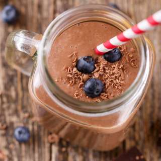 Chocolate + Blueberry Post Workout Smoothie