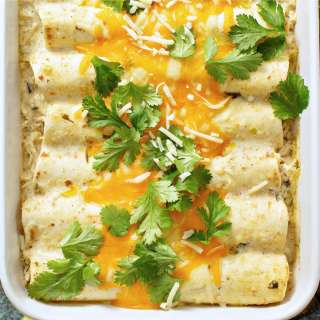 Salsa Verde Chicken Enchiladas