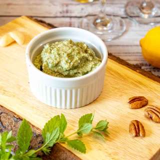 Lemon Balm Pesto (with Optional Shrimp Pasta)