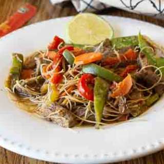 Beef Stir Fry with Rice Noodles