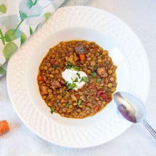 Easy Carrot and Lentil Soup with Ham