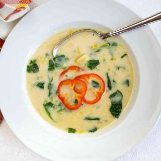 Cream of Spinach Soup with Potatoes