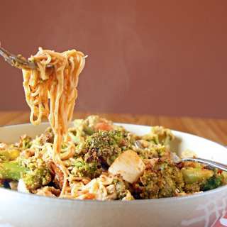 Chicken & Veggies in Spicy Peanut Sauce