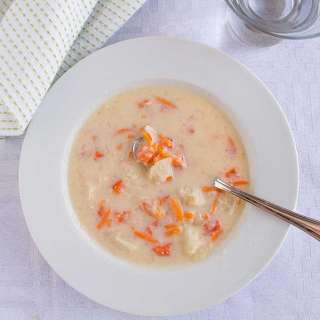 Cheesy Cauliflower Confettti Soup