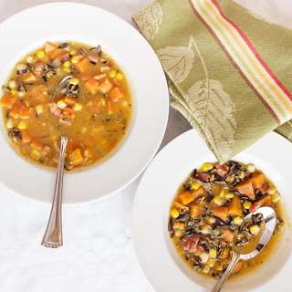 Wild Rice Sweet Potato and Corn Chowder