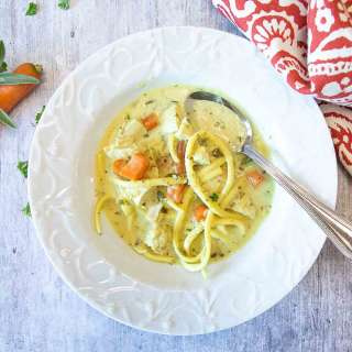 Leftover Chicken Soup with Noodles and Sage