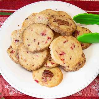 Cranberry Orange Shortbread Cookies