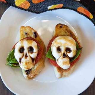 (Maybe Halloween) Caprese Crostini
