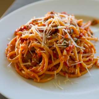 Roasted Red Pepper Italian Sausage Pasta
