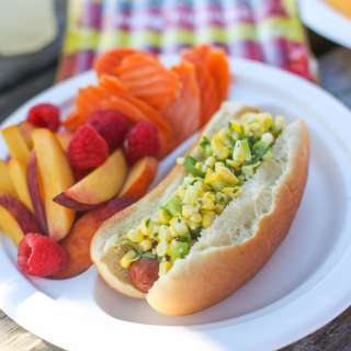 Mexican Corn Salad Hot Dogs