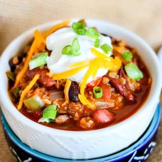 One Pot or Crock Pot Loaded Quinoa Chili