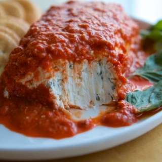 Roasted Red Pepper & Basil Cream Cheese Log