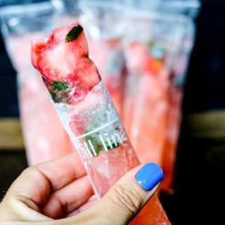 Strawberry Basil Margarita Popsicles