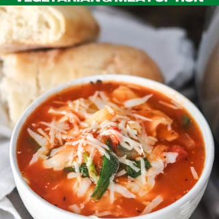 Healthy Instant Pot Lasagna Soup (vegetarian and meat option)