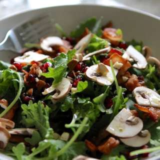 Pomegranate Salad with Warm Maple Bacon Dressing