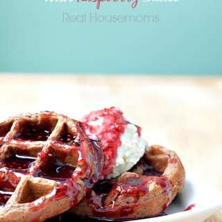 Chocolate Waffles with Raspberry Sauce