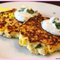 Spicy Corn Fritters with Cilantro Lime Cream