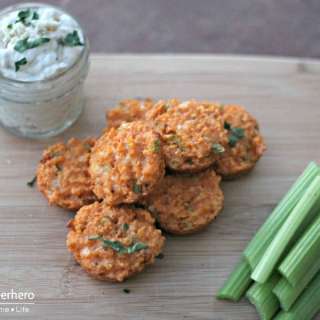 Buffalo Quinoa Bites with Bleu Cheese Dip