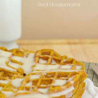 Pumpkin Spice Waffles w/ Cream Cheese Glaze