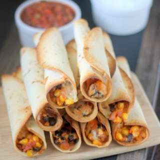 Black Bean and Sweet Potato Baked Flautas