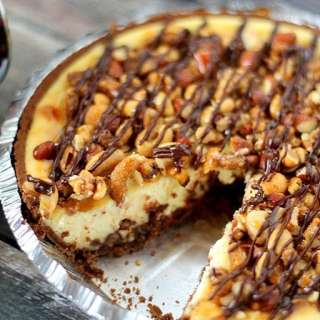 Chocolate Chip Quadruple Nut Crunch Cheesecake