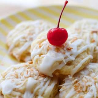 Pina Colada Cookies with Rum Glaze