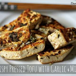 Crispy Pressed Tofu with Garlic and Mint