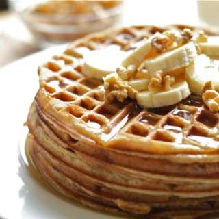 Whole Wheat Banana Bread Waffles