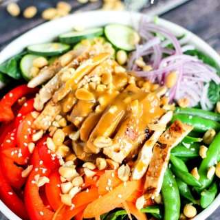 Crunchy Chicken Salad with Peanut Dressing