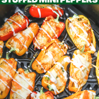 Buffalo Chicken Mini Stuffed Peppers (Air Fryer or Baked)