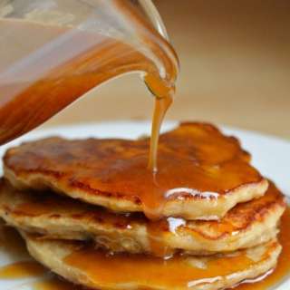 Apple Pancakes with Caramel Syrup