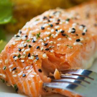 Honey Glazed Salmon with Sesame Seeds
