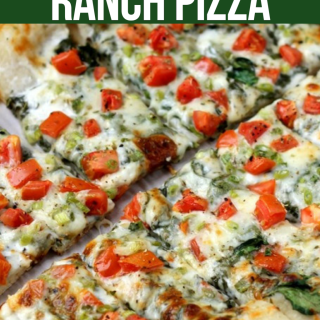 Spinach Tomato Ranch Pizza
