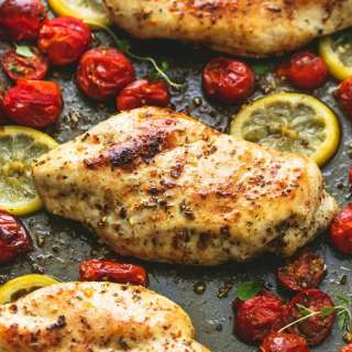 One Pan Baked Italian Chicken & Tomatoes