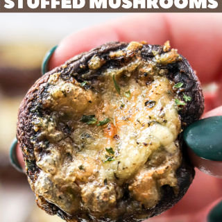 Spinach Artichoke Stuffed Mushrooms (Air Fry or Bake)