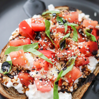 Caprese Cottage Cheese Toast