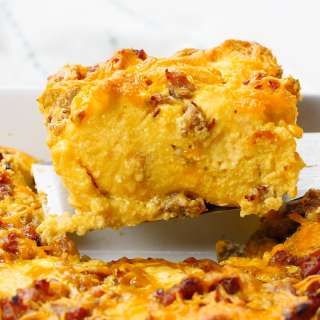 Overnight Breakfast Casserole (with bread)