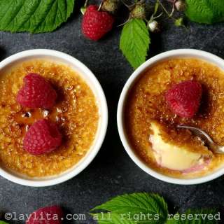 Raspberry creme brulee