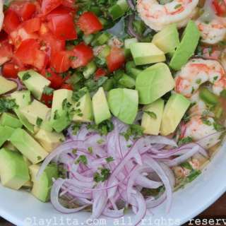 Shrimp and avocado ceviche