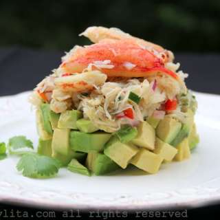 Crab avocado stack salad