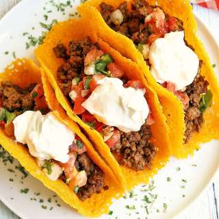Keto Tacos with Crispy Cheddar Shells