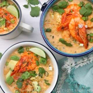 Ecuadorian shrimp and corn chowder {Locro}